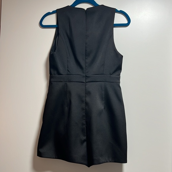Topshop Satin Deep Plunge Neck Romper BLACK - Picture 7 of 10